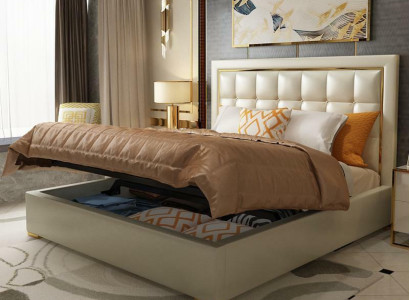 Bed Upholstery Design Luxury Double Beds Gray 180x200cm Sleep Room Leather Hotel